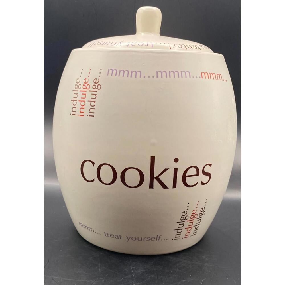 HEAVY CERAMIC BILINGUAL COOKIE JAR BY "M WARE"